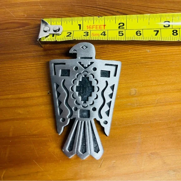 Silver Thunderbird Bird Bolo Tie Southwestern Western Native American Style - Picture 6 of 7